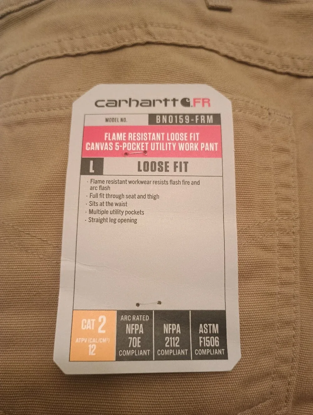 Carhartt Men’s 40x30 Khaki Work Cargo Pants (NWT)